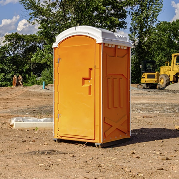 how often are the portable restrooms cleaned and serviced during a rental period in Ebro Minnesota